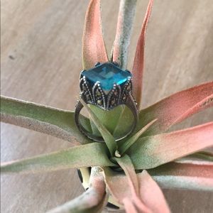 Sterling Silver and Blue Stone Ring